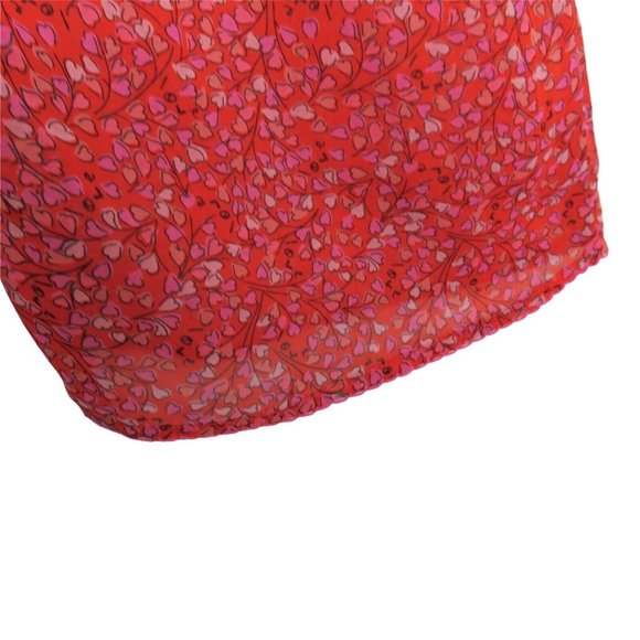 Vintage 90s Y2K Josie Natori Red Hearts Pajama PJ Pants Sheer Pajama Sleepwear - Picture 4 of 9